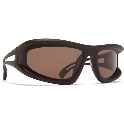 Marfa Shield Sonnenbrille Braun , unisex, Größe: 70 MM - Mykita - Modalova