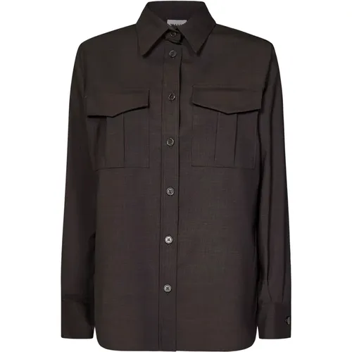 Stretch Wool Canvas Shirt , female, Sizes: L, S, M - P.a.r.o.s.h. - Modalova