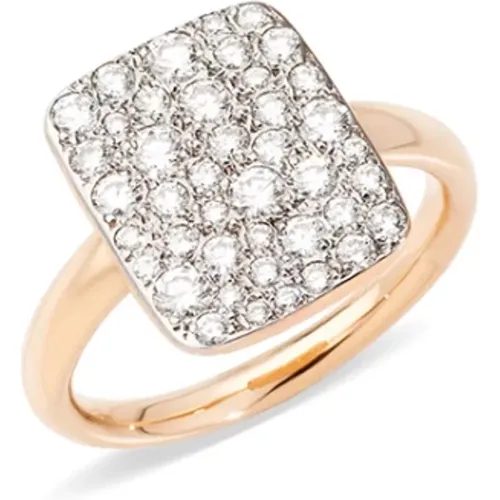 Rectangular Diamond Sand Ring - Elegant Women`s Accessory , female, Sizes: 52 MM - Pomellato - Modalova