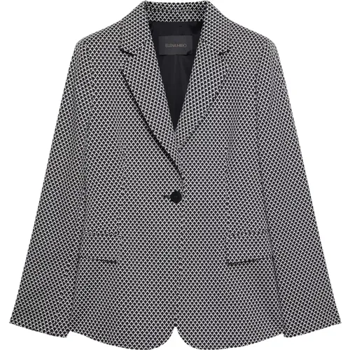 Blazer-Jacke mit geometrischem Muster , Damen, Größe: M - Elena Mirò - Modalova