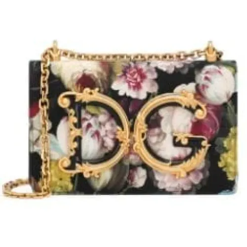Floral-Print Shoulder Bag for DG Girls , female, Sizes: ONE SIZE - Dolce & Gabbana - Modalova