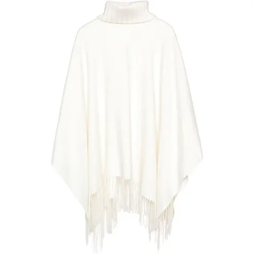 Weiß Wolle Kaschmir Poncho Cape - Fabiana Filippi - Modalova