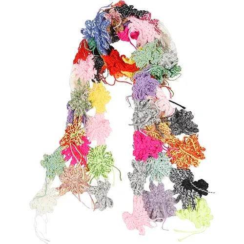 Handmade Crochet Flowers Scarf , female, Sizes: ONE SIZE - Cavia - Modalova