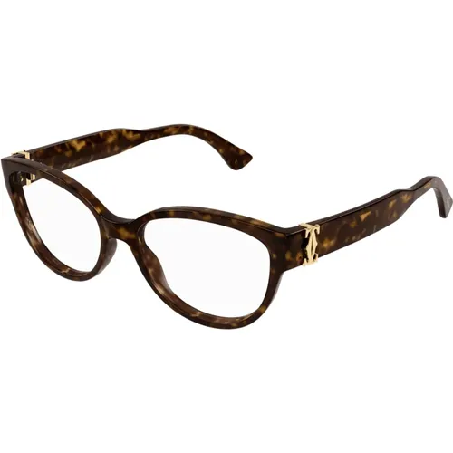 Braun/Havanna Optische Brille , Damen, Größe: 54 MM - Cartier - Modalova