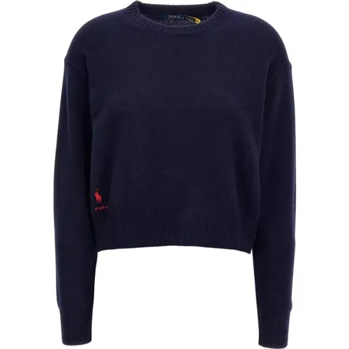 Marineblauer Wollpullover , Damen, Größe: M - Ralph Lauren - Modalova