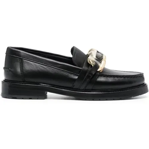 Leather Loafers for Women , female, Sizes: 7 UK, 3 UK, 5 UK, 6 UK, 8 UK, 4 UK - Moschino - Modalova