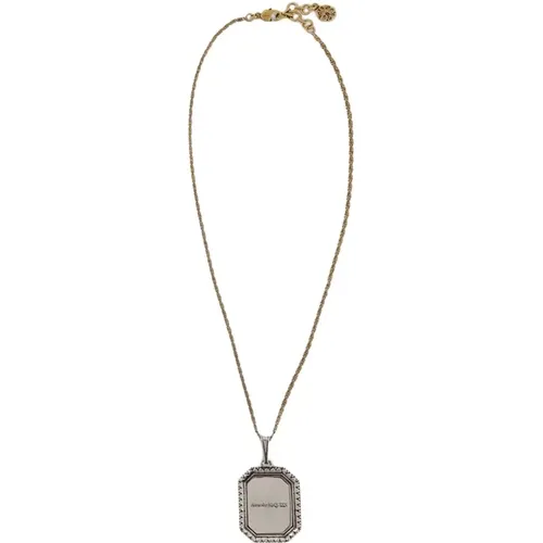 Brass Plate Cameo Necklace , female, Sizes: ONE SIZE - alexander mcqueen - Modalova