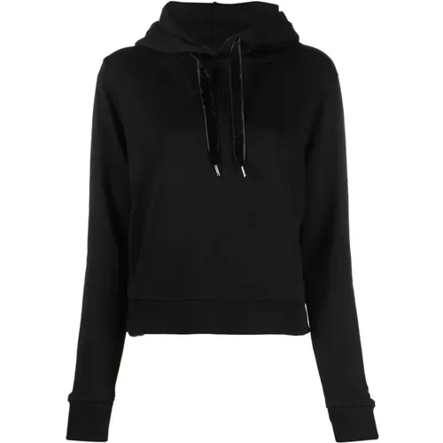Reg short vlvt trim hoodie , female, Sizes: L, XL, S, XS - Tommy Hilfiger - Modalova