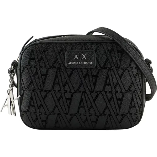 Camera Bag with Logo Allover , female, Sizes: ONE SIZE - Emporio Armani - Modalova