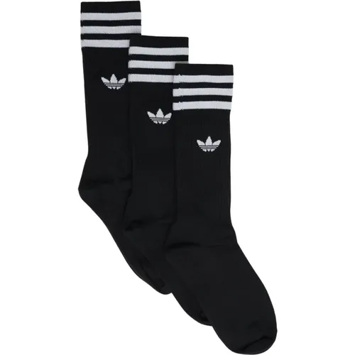 Schwarze Sportsocken mit Trefoil-Design , unisex, Größe: M - Adidas - Modalova