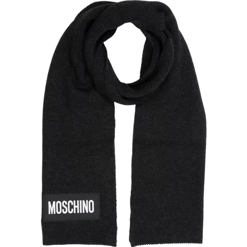 Einfacher Cashmere Schal mit Logo , Herren, Größe: ONE Size - Moschino - Modalova