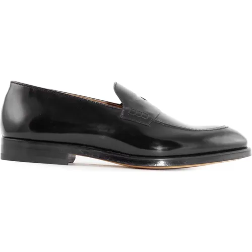 Schwarze Leder Loafer Schuhe , Herren, Größe: 42 1/2 EU - Doucal's - Modalova