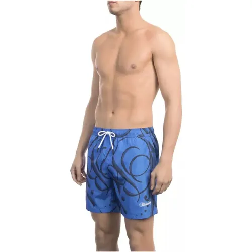 Blau Bedruckte Badehose Bikkembergs - Bikkembergs - Modalova