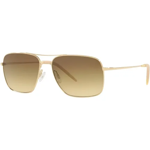 Gold/Licht Braun Grau Sonnenbrille , Herren, Größe: 58 MM - Oliver Peoples - Modalova