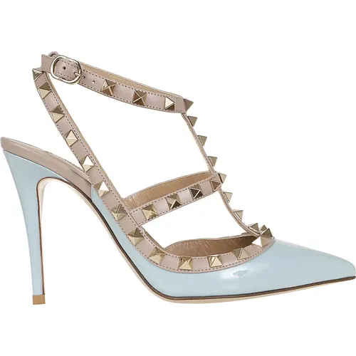 Rockstud Lackleder Pumps,Nude Rockstud Lackleder Absätze - Valentino Garavani - Modalova