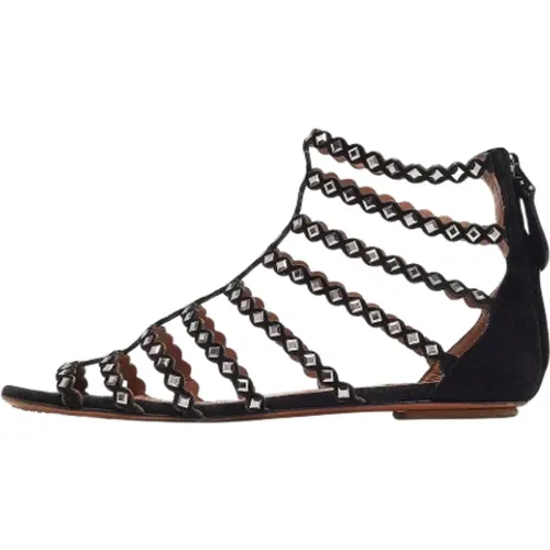 Pre-owned Suede sandals , female, Sizes: 4 UK - Alaïa Pre-owned - Modalova