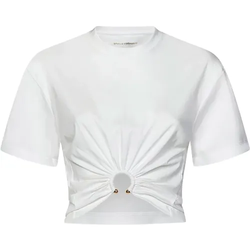 T-Shirts,Weiße Top - Haut,Beige T-Shirts und Polos - Paco Rabanne - Modalova