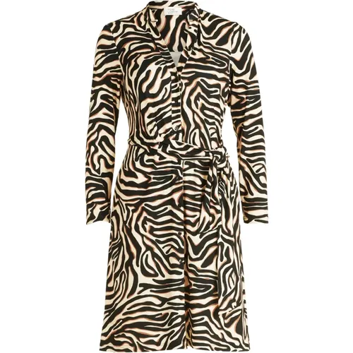 Animal Print Jersey Kleid , Damen, Größe: S - Vera Mont - Modalova