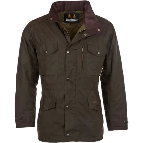 Klassische und zeitlose Sapper Oilskin Jacke in Olive , Herren, Größe: L - Barbour - Modalova