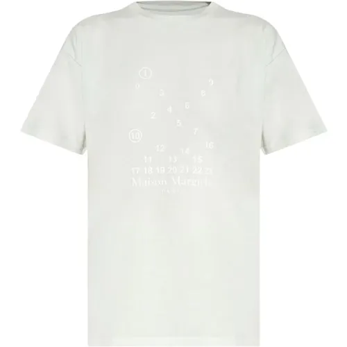 Logo Print Baumwoll T-Shirt , Damen, Größe: XS - Maison Margiela - Modalova