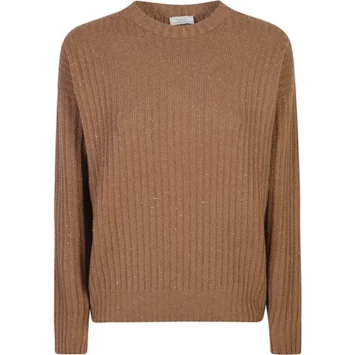 Brauner Sweatshirt Aw24 Damenmode - PESERICO - Modalova