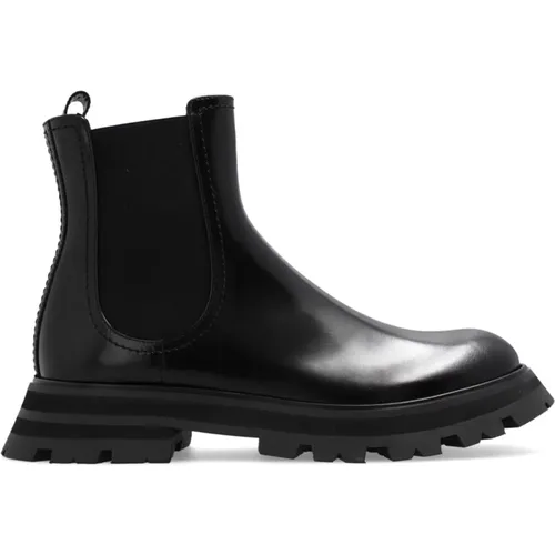 Leather Chelsea boots , female, Sizes: 5 UK, 8 UK, 7 UK, 2 UK, 4 UK, 6 UK, 3 UK - alexander mcqueen - Modalova
