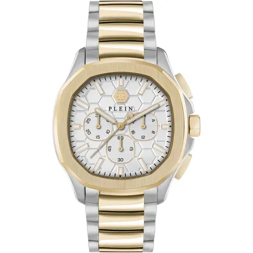 Stylish Quartz Steel Watch, Silver/Gold , male, Sizes: ONE SIZE - Philipp Plein - Modalova