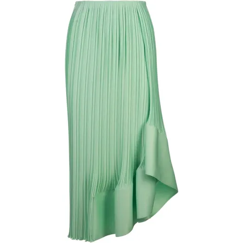 Pleated Satin Midi Skirt , female, Sizes: XS - Lanvin - Modalova