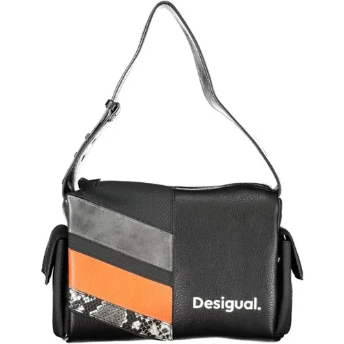 Schwarze Handtasche mit Verstellbarem Griff und Taschen - Desigual - Modalova