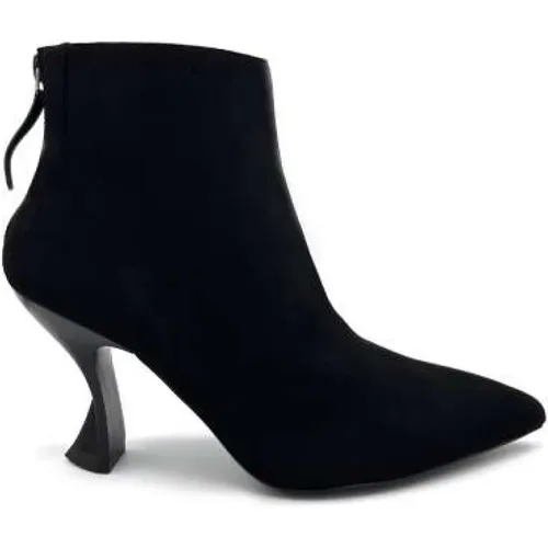 Suede Zip Back Leather Effect Heels , female, Sizes: 5 UK, 2 UK, 6 UK, 4 UK, 3 UK, 7 UK, 8 UK - Jeannot - Modalova