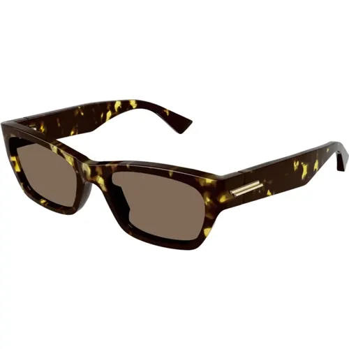 Stylish Sunglasses in Havana/ , unisex, Sizes: 55 MM - Bottega Veneta - Modalova