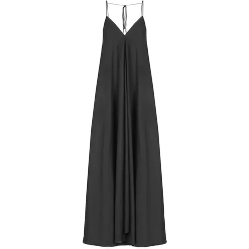 Satin V-Neck Dress , female, Sizes: S - NÜ Denmark - Modalova