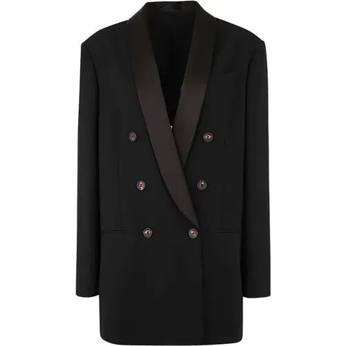 Doppelreihige Schwarze Jacke - BRUNELLO CUCINELLI - Modalova