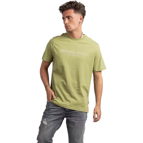 Grünes Modernes T-Shirt Herren , Herren, Größe: L - Michael Kors - Modalova