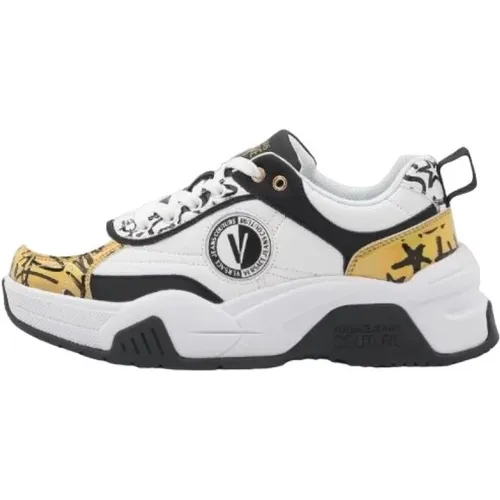 Weiße Sneakers mit Gold Details - Versace Jeans Couture - Modalova