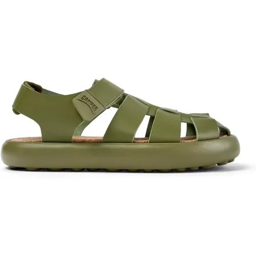 Grüne Leder-Sandalen mit Knöchelriemen , Herren, Größe: 44 EU - Camper - Modalova