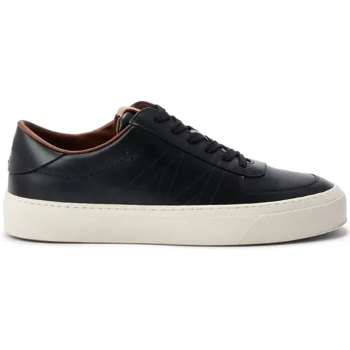 Schwarze Leder Low-Cut Sneakers , Herren, Größe: 41 EU - Moncler - Modalova