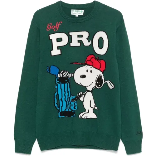 Sweater Snoopy Golf Pattern , male, Sizes: M, L - MC2 Saint Barth - Modalova