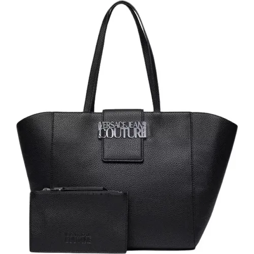Leather Shopper Bag , female, Sizes: ONE SIZE - Versace Jeans Couture - Modalova