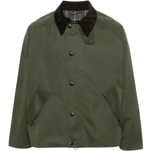 Grüne Jacken mit Kontrastkragen , Herren, Größe: 3XS - Barbour - Modalova