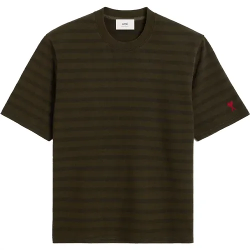 Striped Jersey T-shirt , male, Sizes: XS - Ami Paris - Modalova