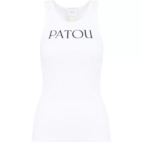 Cotton Tank Top with Logo , female, Sizes: M - Patou - Modalova