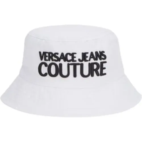 Stilvoller weiß/schwarzer Eimerhut - Versace Jeans Couture - Modalova