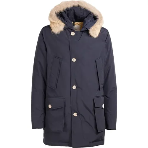 Blaue Mäntel für Männer , Herren, Größe: L - Woolrich - Modalova