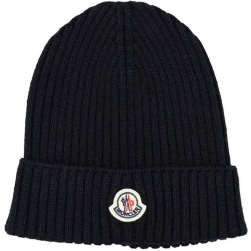 Logo Patch Knit Hat , male, Sizes: M, L - Moncler - Modalova