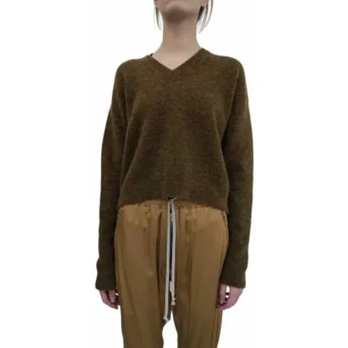 Chiné Honey V-Neck Alpaca Wool Sweater , female, Sizes: L - Rick Owens - Modalova