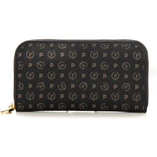 Logo Zip Around Wallet with Cardholder Compartments , female, Sizes: ONE SIZE - Pollini - Modalova