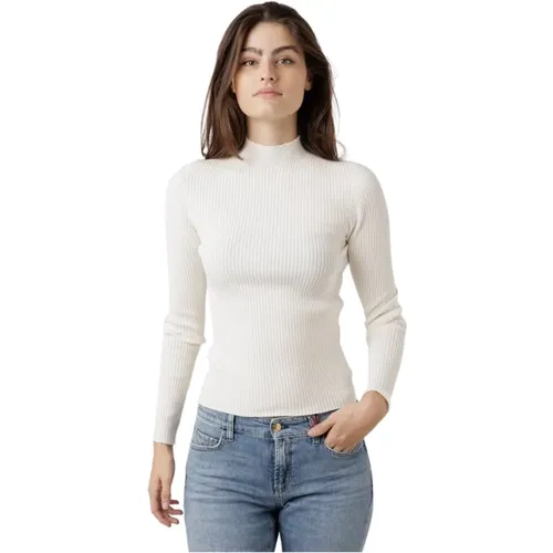 Gerippter Langarm-High-Neck-Top , Damen, Größe: S - Twinset - Modalova