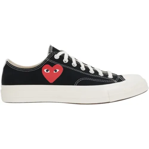 Schwarze Herz Low-Top Leinwand Sneakers - Comme des Garçons Play - Modalova