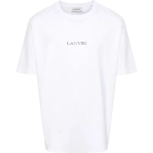 T-Shirt mit gesticktem Logo , Herren, Größe: XL - Lanvin - Modalova